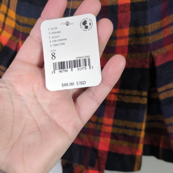 NWT Free People Someday Navy and Orange Plaid Mini Skort Size 8 - Picture 8 of 10